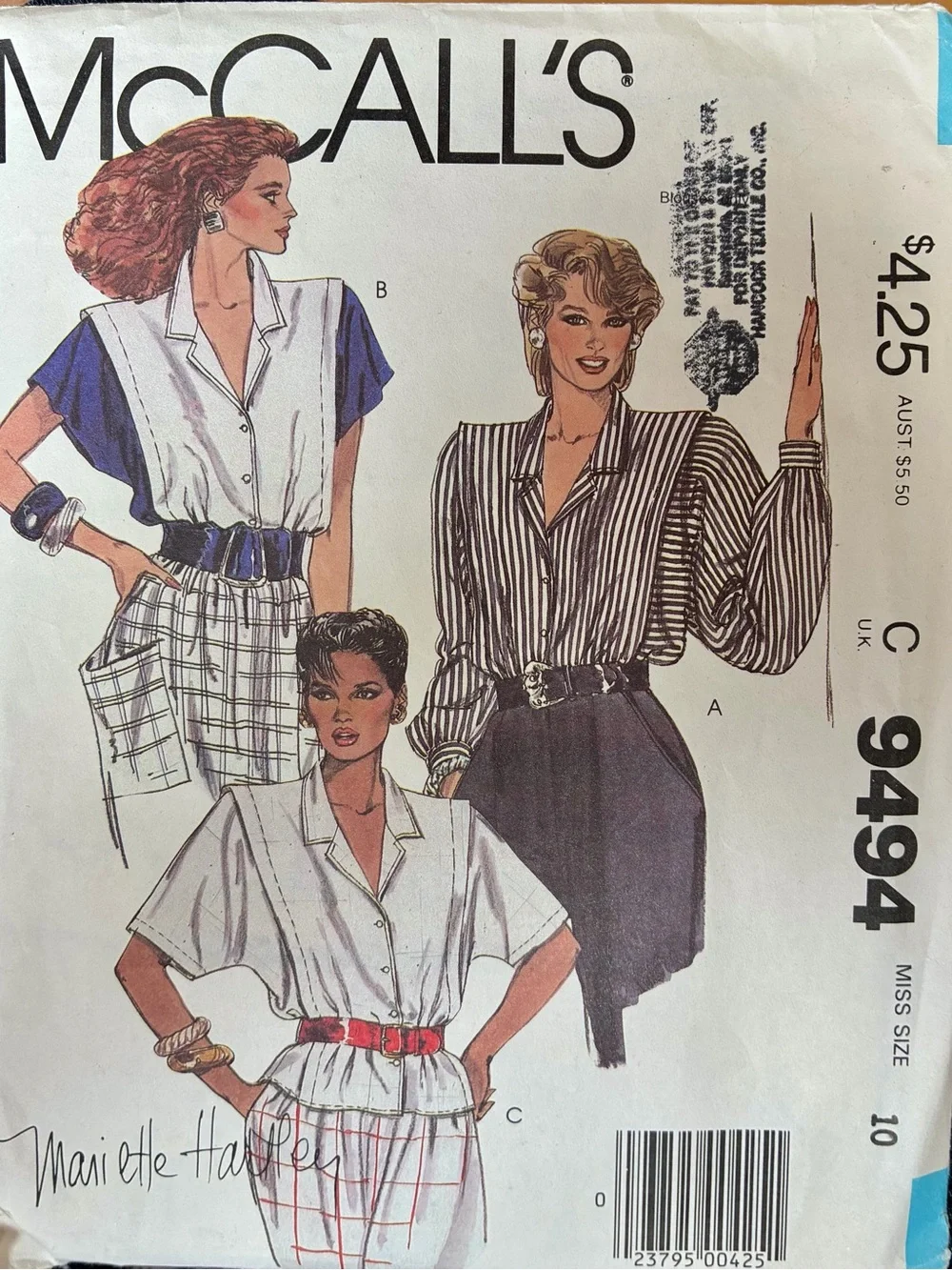 Vintage McCalls Women's Blouse Pattern uncut factory folded